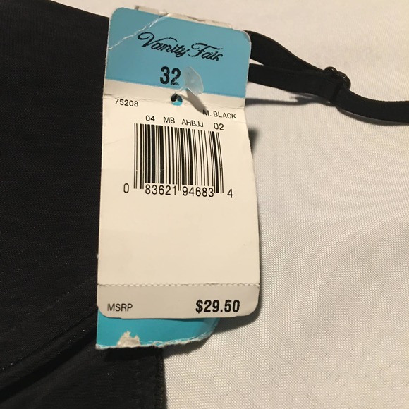 Vanity Fair 32C Style 75-208 Black Underwire Bra - Picture 8 of 9